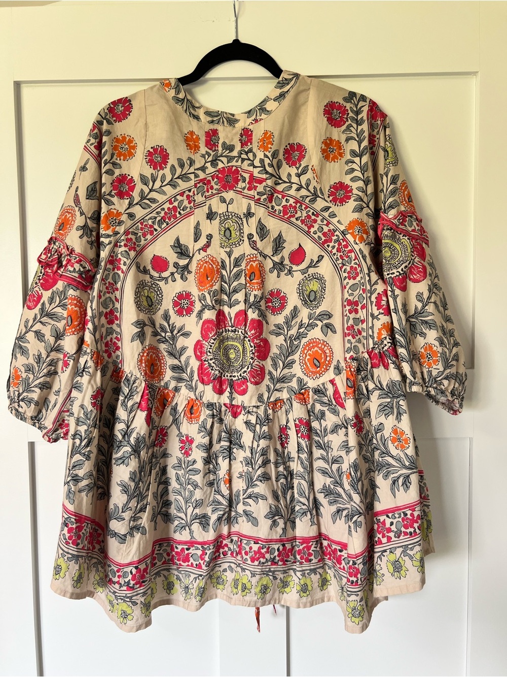 Free People Floral Pink and Orange Avery Tunic Top - Picture 3 of 8